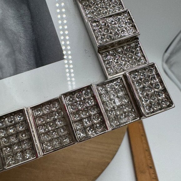 AARON BROTHERS 4 x 6 bling crystal frame shiny bright silver tone picture frame - Picture 4 of 9